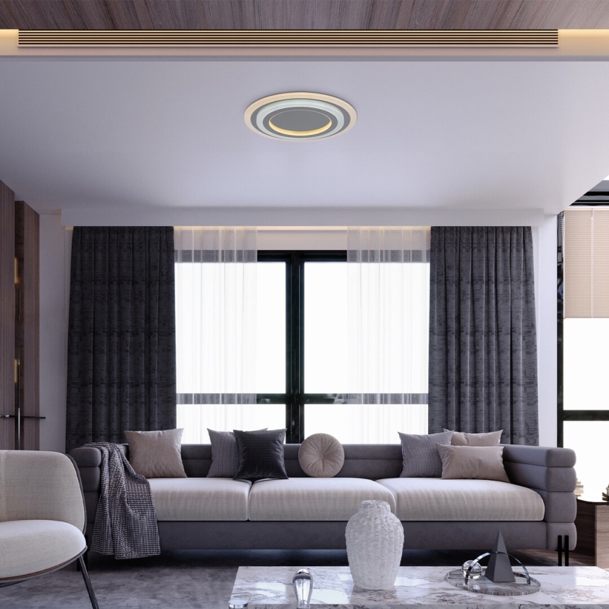 Rabalux - LED Dimmable φωτιστικό οροφής LED/56W/230V 3000/4000/6000K ματ χρώμιο + τηλεχειριστήριο