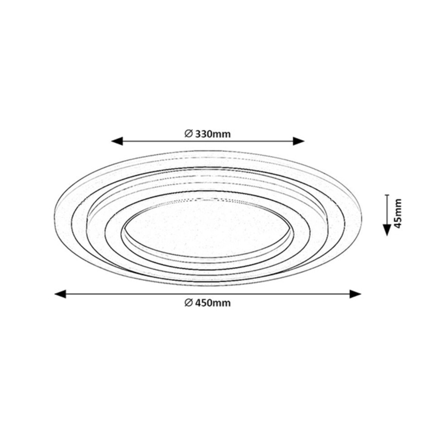 Rabalux - Ρυθμιζόμενο φωτιστικό οροφής LED/56W/230V 3000/4000/6000K ματ χρώμιο + τηλεχειριστήριο διάμ. 45 cm