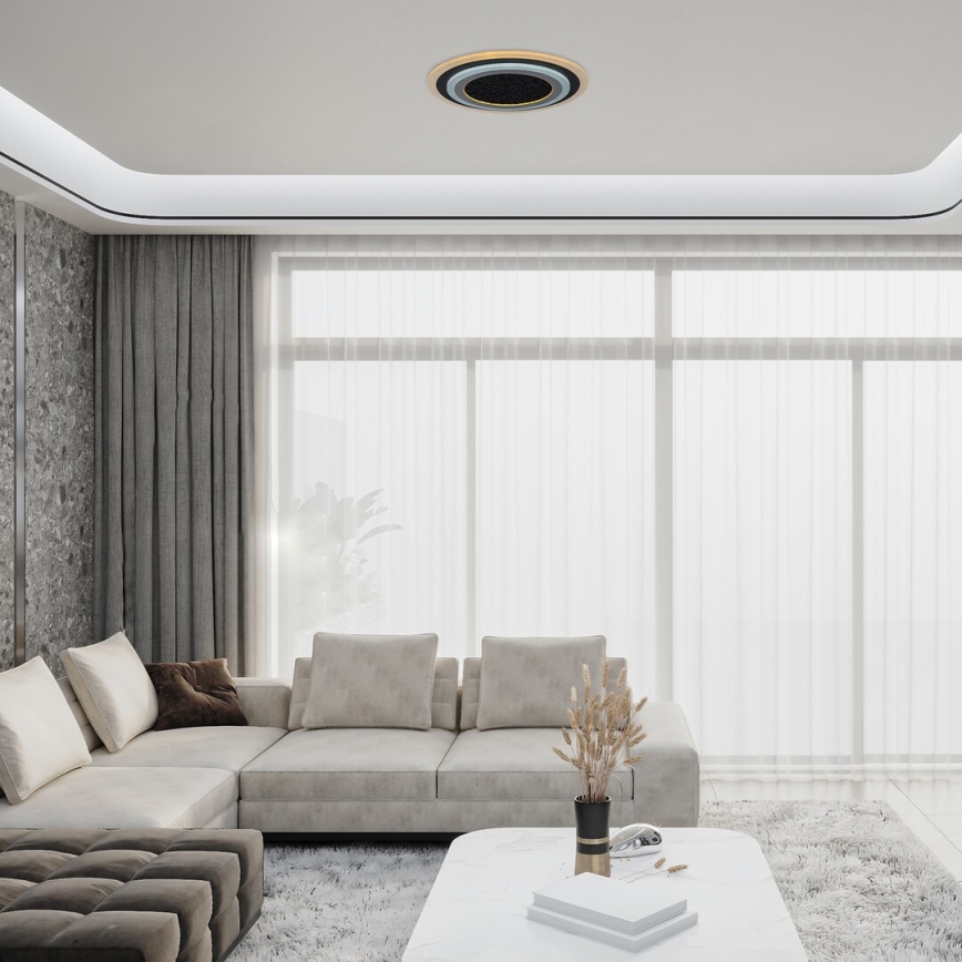 Rabalux - LED Dimmable φωτιστικό οροφής LED/56W/230V 3000/4000/6000K μαύρο + τηλεχειριστήριο