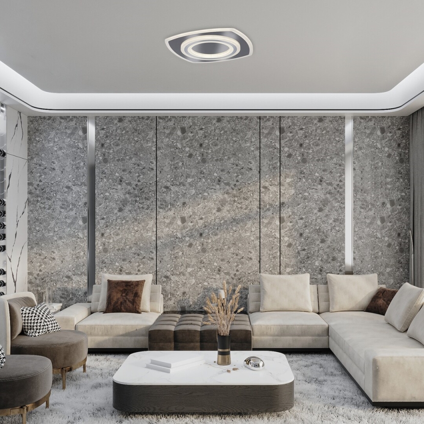 Rabalux - LED Dimmable φωτιστικό οροφής LED/60W/230V 3000/4000/6000K ματ χρώμιο + τηλεχειριστήριο
