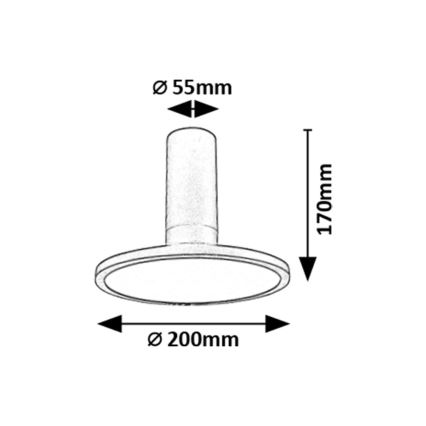 Rabalux - LED φωτιστικό οροφής LED/20W/230V 3000K μαύρο διάμ. 20 εκ.