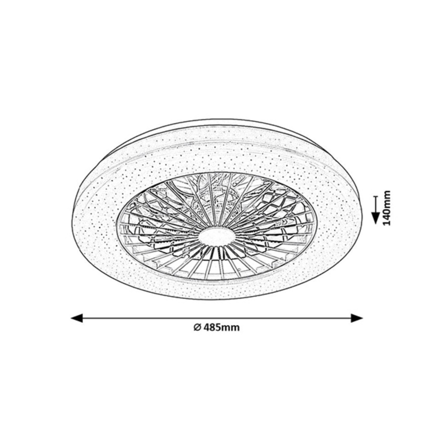 Rabalux - LED Φωτιστικό οροφής dimmable με ανεμιστήρα LED/48W/230V 3000-6500K + τηλεχειριστήριο