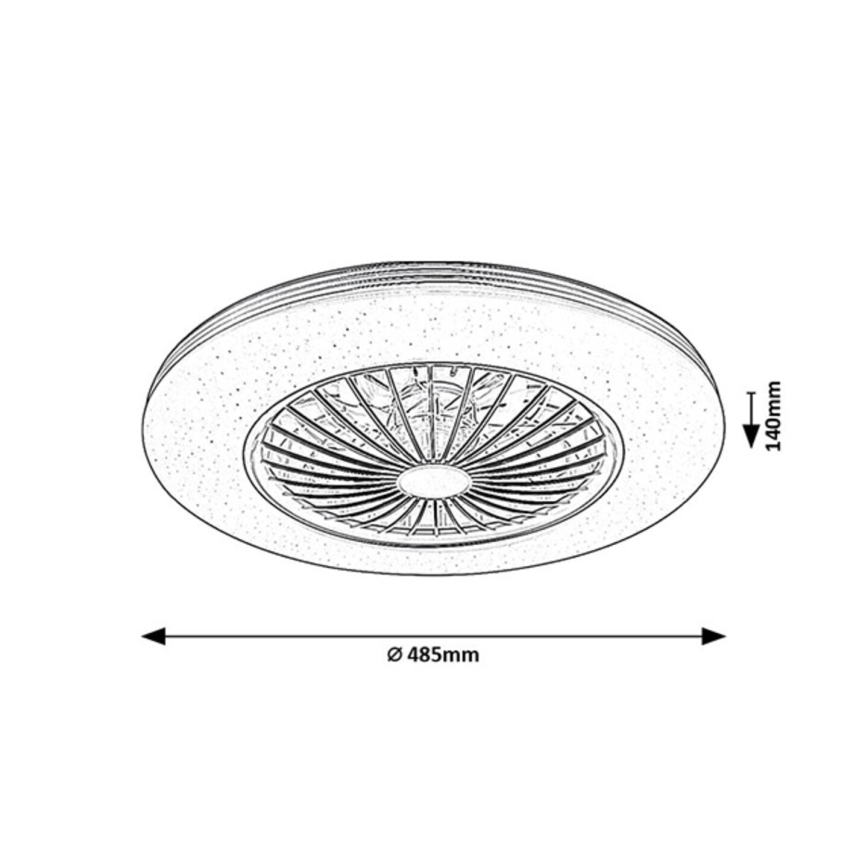 Rabalux - LED Φωτιστικό οροφής dimmable με ανεμιστήρα LED/48W/230V 3000-6500K + τηλεχειριστήριο