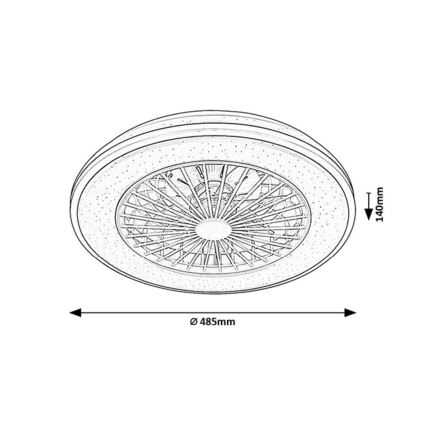 Rabalux - LED Φωτιστικό οροφής dimmable με ανεμιστήρα LED/48W/230V 3000-6500K + τηλεχειριστήριο