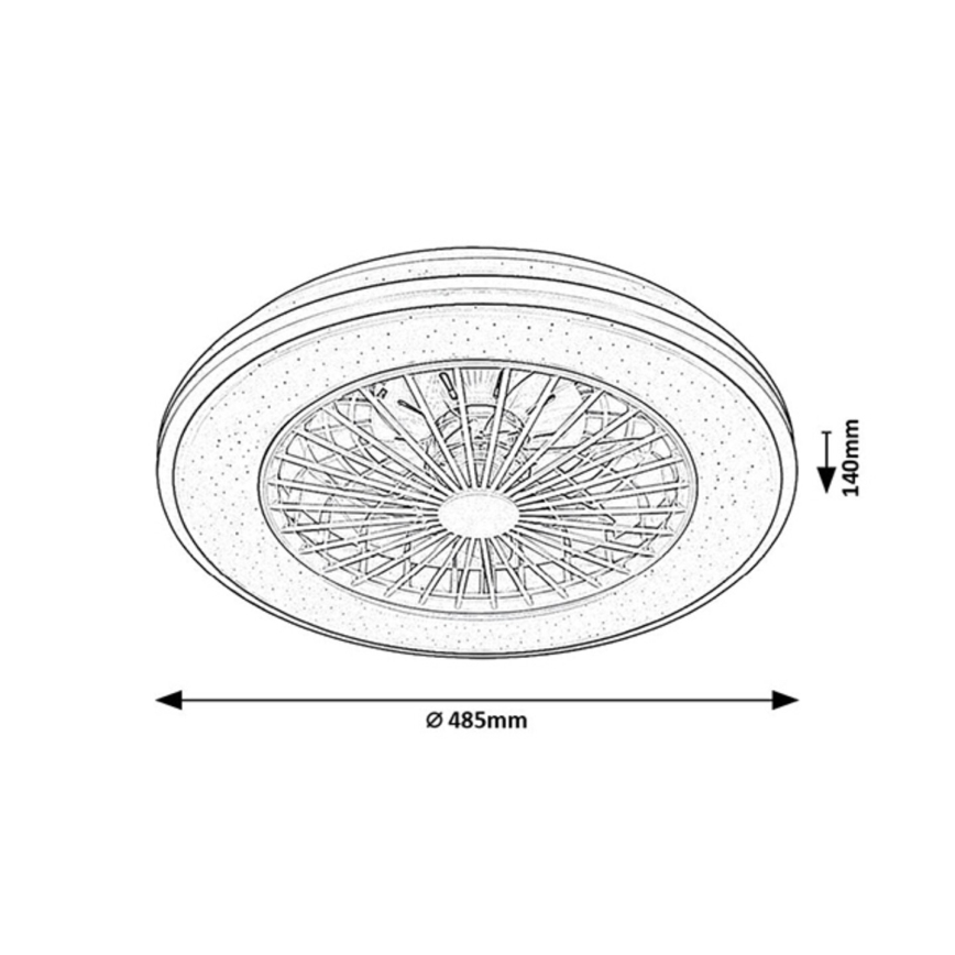 Rabalux - LED Φωτιστικό οροφής dimmable με ανεμιστήρα LED/48W/230V 3000-6500K + τηλεχειριστήριο
