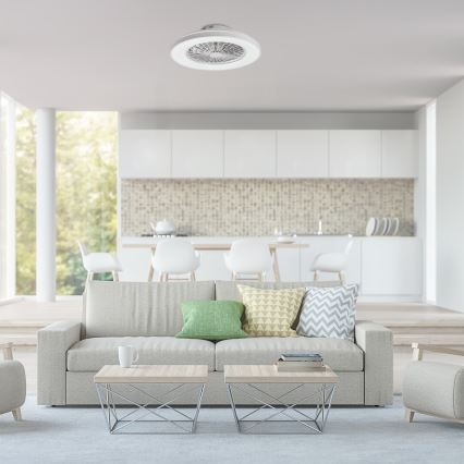 Rabalux - Ρυθμιζόμενο LED φωτιστικό οροφής με ανεμιστήρα LED/48W/230V 3000-6500K + τηλεχειριστήριο