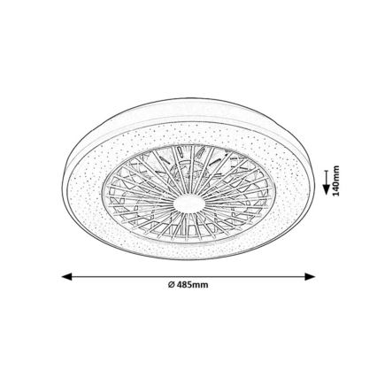 Rabalux - Ρυθμιζόμενο LED φωτιστικό οροφής με ανεμιστήρα LED/48W/230V 3000-6500K + τηλεχειριστήριο
