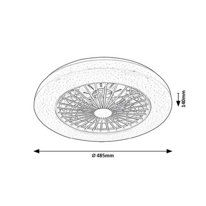 Rabalux - LED RGB Φωτιστικό οροφής dimmable με ανεμιστήρα LED/48W/230V 3000-6500K + τηλεχειριστήριο