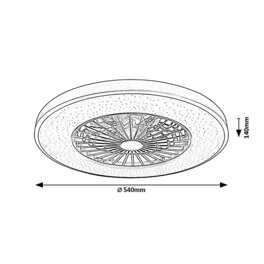 Rabalux - Ρυθμιζόμενο LED φωτιστικό οροφής με ανεμιστήρα LED/72W/230V 3000-6500K + τηλεχειριστήριο