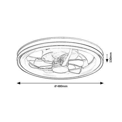 Rabalux - LED Φωτιστικό οροφής dimmable με ανεμιστήρα LED/40W/230V 3000/4000/6000K Wi-Fi + τηλεχειριστήριο