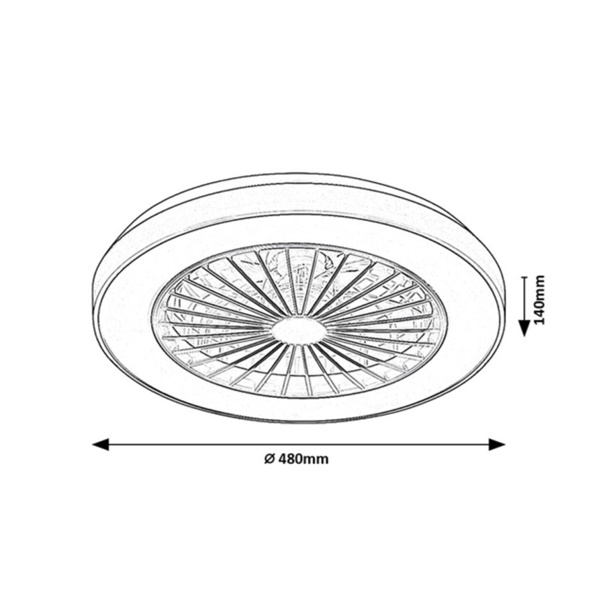 Rabalux - LED Φωτιστικό οροφής dimmable με ανεμιστήρα LED/40W/230V 3000/4000/6000K Wi-Fi + τηλεχειριστήριο