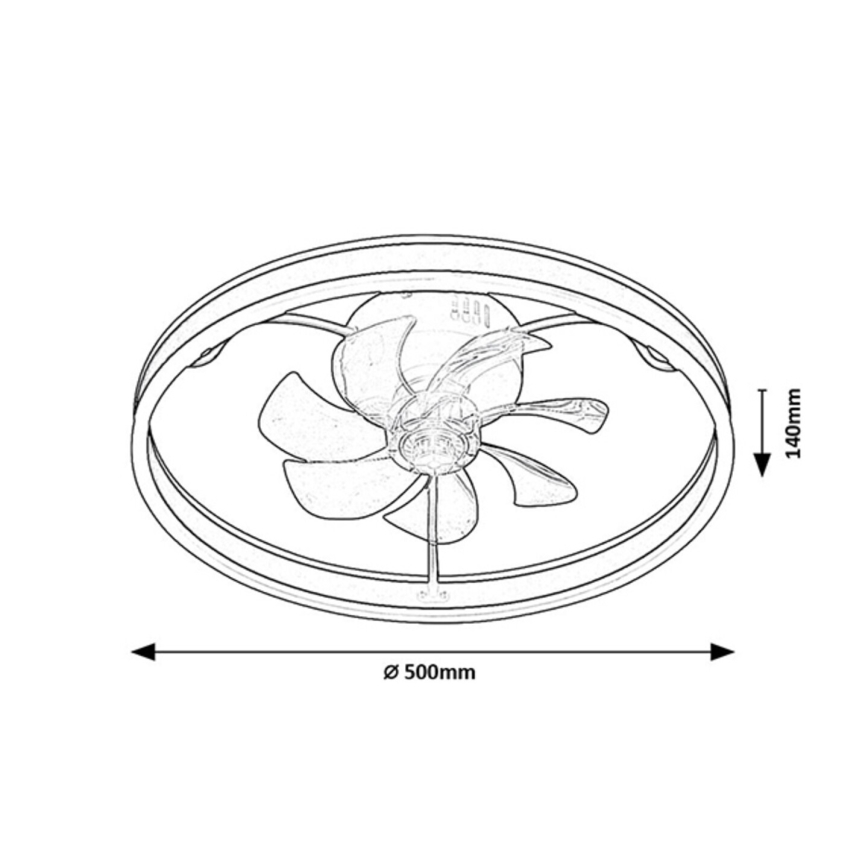 Rabalux - LED Φωτιστικό οροφής dimmable με ανεμιστήρα LED/40W/230V 3000/4000/6000K Wi-Fi + τηλεχειριστήριο