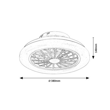 Rabalux - Ρυθμιζόμενο φωτιστικό οροφής LED με ανεμιστήρα LED/24W/230V 3000-6500K + τηλεχειριστήριο
