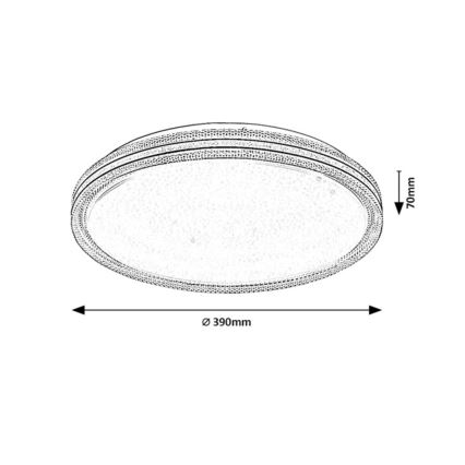 Rabalux - Ρυθμιζόμενο φωτιστικό οροφής LED/34W/230V 3000-6500K διάμ. 39 cm + τηλεχειριστήριο