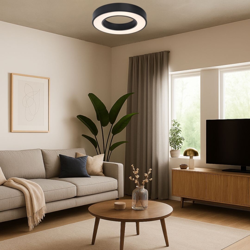 Rabalux - Φωτιστικό οροφής LED/24W/230V 3000/4000/6500K Ø 40 cm μαύρο
