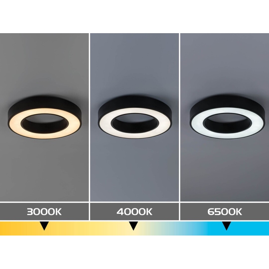 Rabalux - Φωτιστικό οροφής LED/24W/230V 3000/4000/6500K Ø 40 cm μαύρο