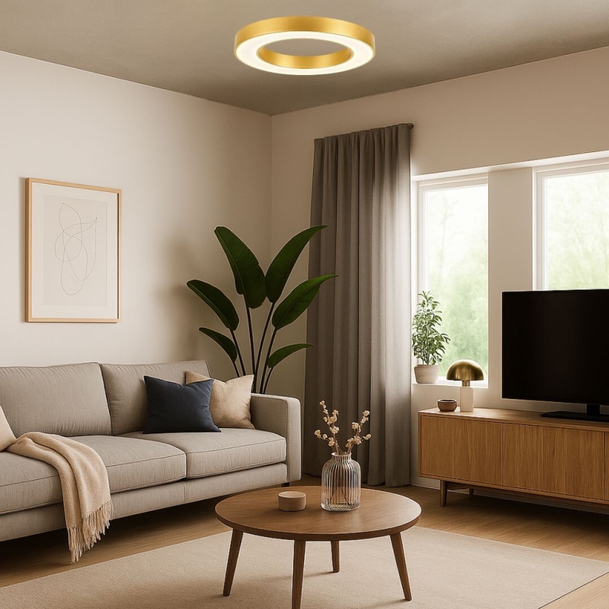 Rabalux - Φωτιστικό οροφής LED 24W/230V, 3000/4000/6500K, διάμ. 40 εκ., χρυσό