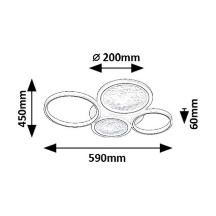 Rabalux - LED Dimmable φωτιστικό οροφής LED/40W/230V 3000-6500K + τηλεχειριστήριο