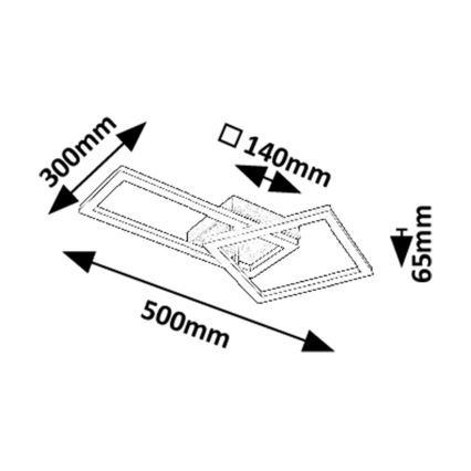 Rabalux - LED φωτιστικό οροφής LED/24W/230V 3000K 30x50 cm