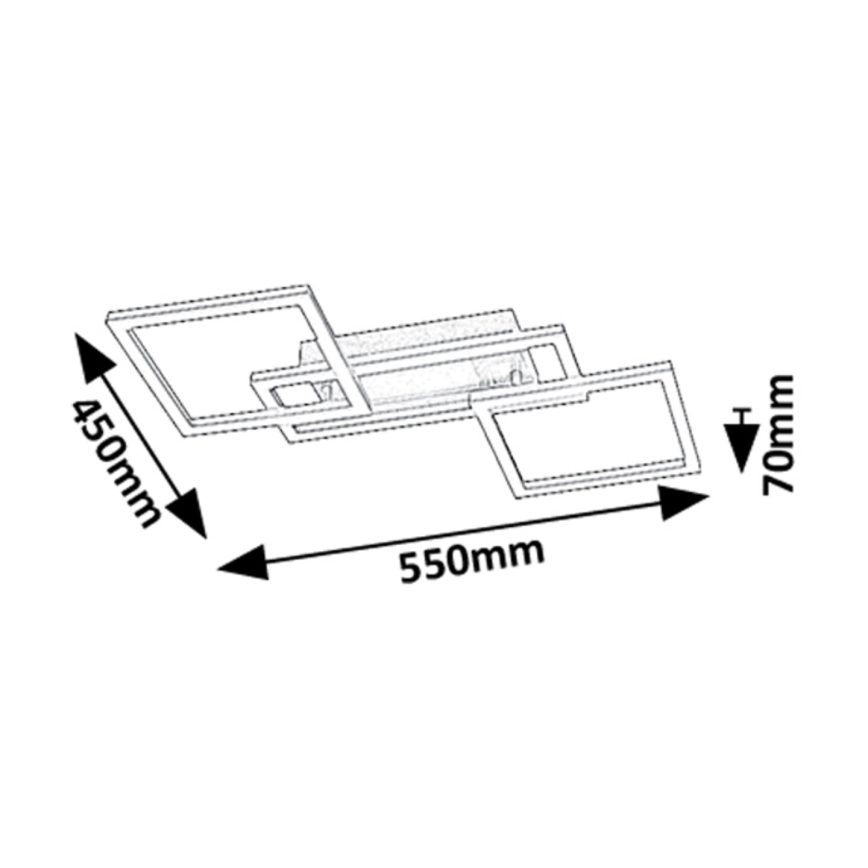 Rabalux - Ρυθμιζόμενο φωτιστικό οροφής LED/40W/230V 3000-6500K 45x55 cm + τηλεχειριστήριο