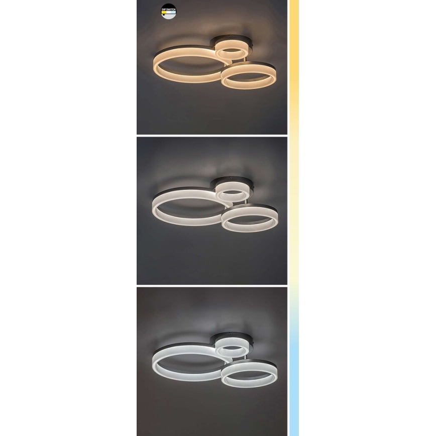 Rabalux - Φωτιστικό οροφής LED LED/24W/230V 3000/4000/6500K 38x51 cm ματ χρώμιο