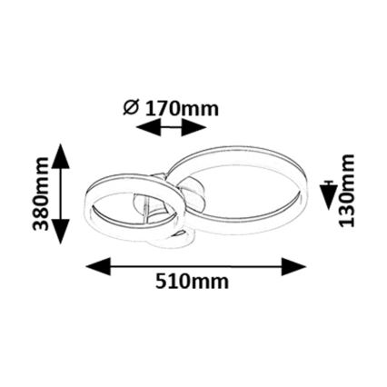 Rabalux - Φωτιστικό οροφής LED LED/24W/230V 3000/4000/6500K χρυσό 38x51 cm
