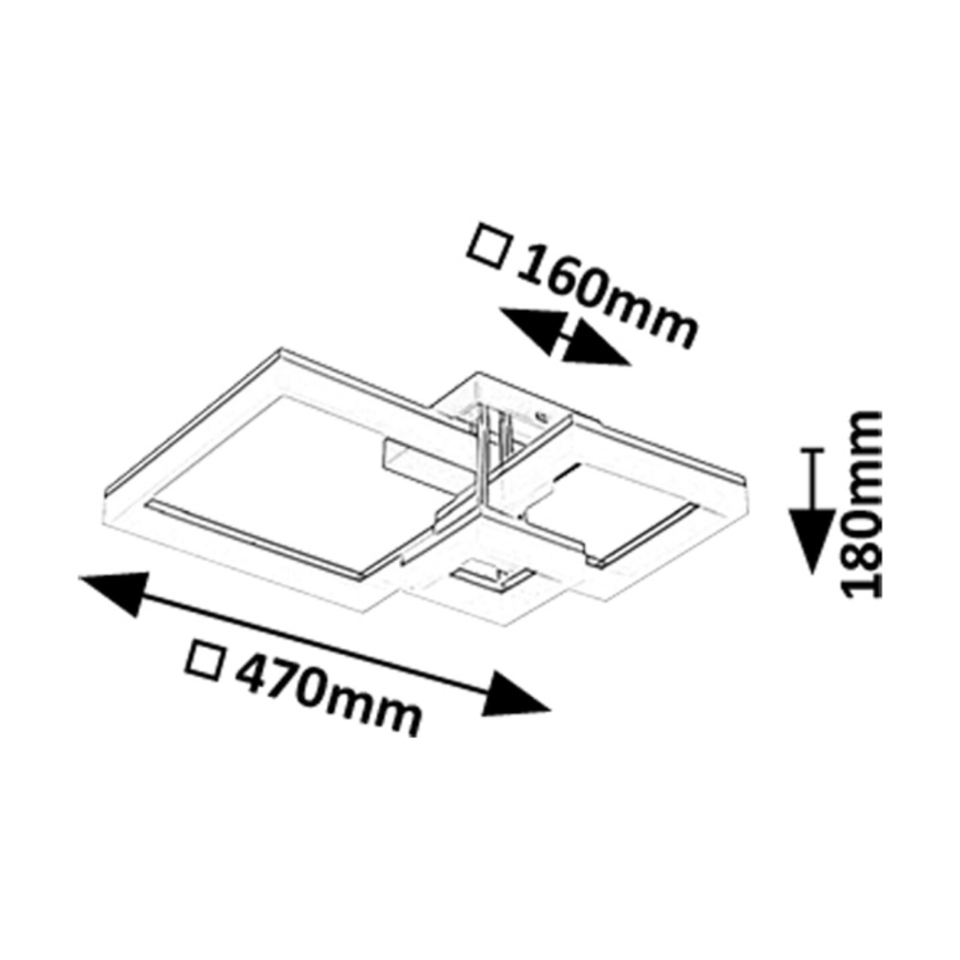 Rabalux - Φωτιστικό οροφής LED LED/22W/230V 3000/4000/6500K χρυσό 47x47 cm