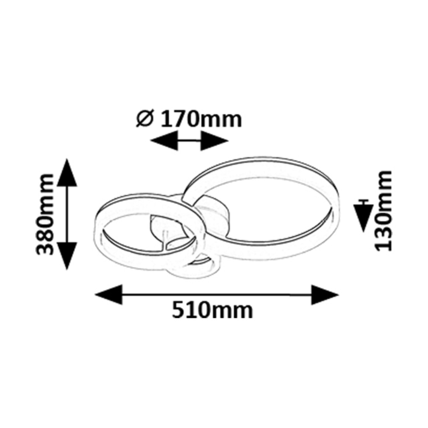 Rabalux - Φωτιστικό οροφής LED LED/24W/230V 3000/4000/6500K μαύρο 38x51 cm