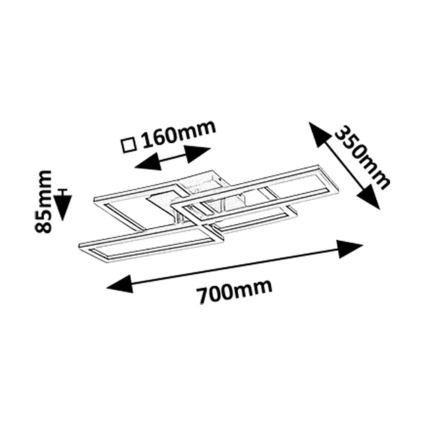 Rabalux - LED Ρυθμιζόμενο φωτιστικό οροφής LED/40W/230V 3000-6500K 35x70 cm + τηλεχειριστήριο