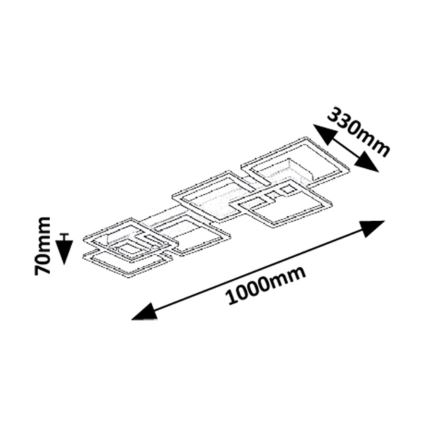 Rabalux - LED Ρυθμιζόμενο φωτιστικό οροφής LED/40W/230V 3000-6500K 33x100 cm + τηλεχειριστήριο