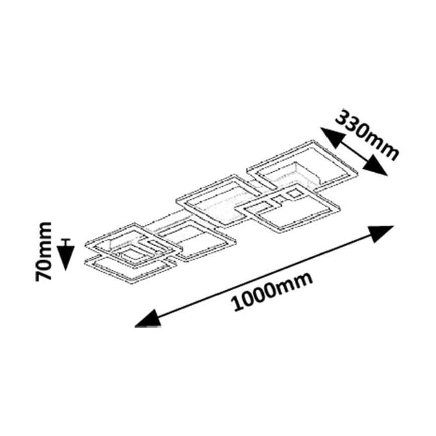 Rabalux - LED Ρυθμιζόμενο φωτιστικό οροφής LED/40W/230V 3000-6500K 33x100 cm + τηλεχειριστήριο
