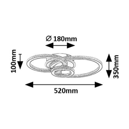 Rabalux - Ρυθμιζόμενο φωτιστικό οροφής LED/40W/230V 3000-6500K + τηλεχειριστήριο 35x52 cm