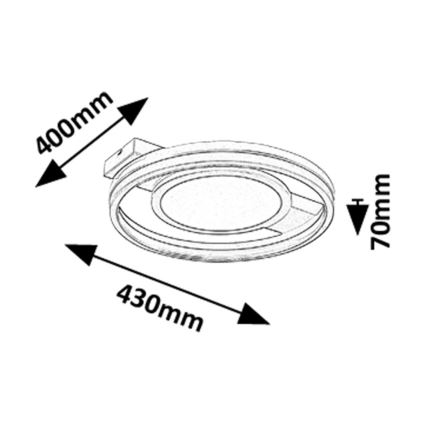 Rabalux - LED RGB dimmable φωτιστικό οροφής LED/40W/230V 3000-6500K + τηλεχειριστήριο