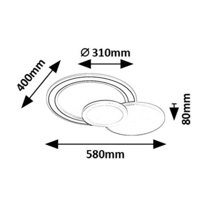 Rabalux - LED RGB dimmable φωτιστικό οροφής LED/40W/230V 3000-6500K + τηλεχειριστήριο