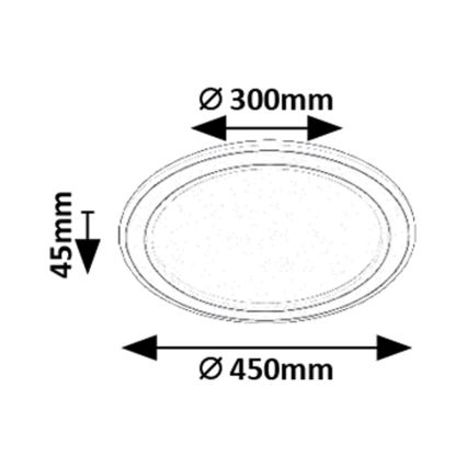 Rabalux - LED RGB dimmable φωτιστικό οροφής LED/22W/230V 3000-6500K + τηλεχειριστήριο