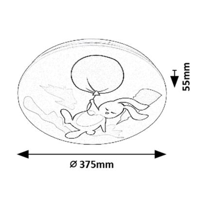 Rabalux - Παιδικό φωτιστικό οροφής LED/24W/230V 3000K διάμ. 37,5 cm