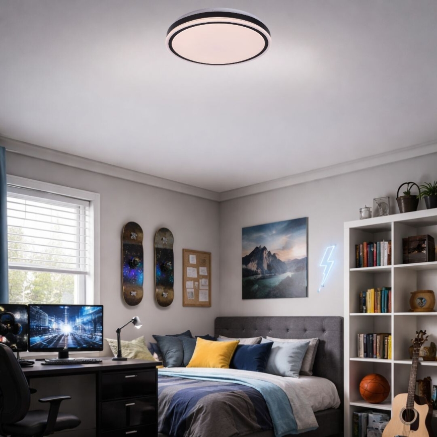 Rabalux - Ρυθμιζόμενο φωτιστικό οροφής LED/20W/230V 3000-6500K Ø 38,5 cm μαύρο + τηλεχειριστήριο