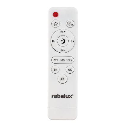 Rabalux - Ρυθμιζόμενο φωτιστικό οροφής LED/20W/230V 3000-6500K Ø 38,5 cm μαύρο + τηλεχειριστήριο