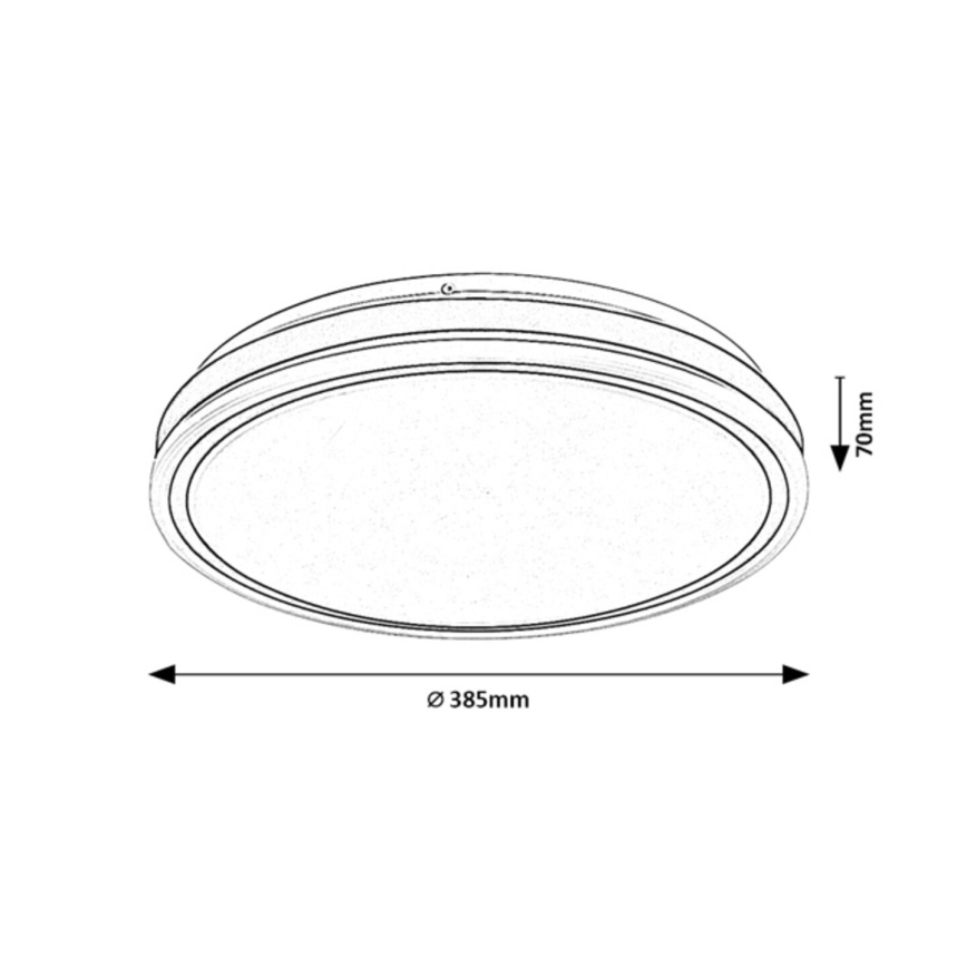 Rabalux - Ρυθμιζόμενο φωτιστικό οροφής LED/20W/230V 3000-6500K Ø 38,5 cm μαύρο + τηλεχειριστήριο