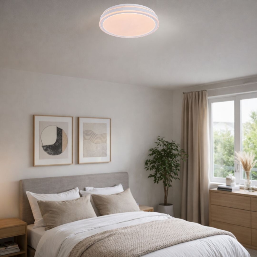 Rabalux - Ρυθμιζόμενο φωτιστικό οροφής LED, 23W/230V, 3000-6500K, διάμ. 38,5 εκ., λευκό + τηλεχειριστήριο