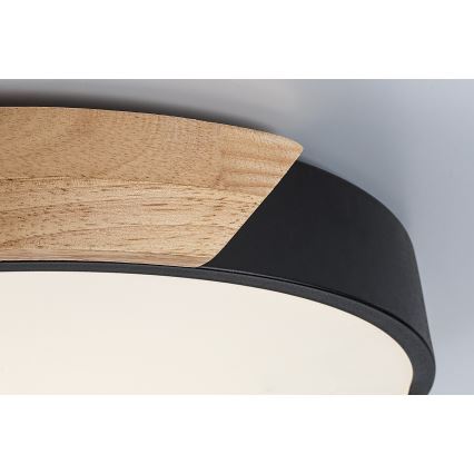 Rabalux - LED φωτιστικό οροφής LED/24W/230V 4000K μαύρο/δρυς Ø 41 εκ.