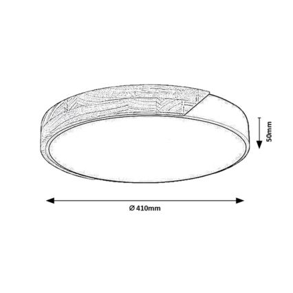 Rabalux - LED φωτιστικό οροφής LED/24W/230V 4000K μαύρο/δρυς Ø 41 εκ.