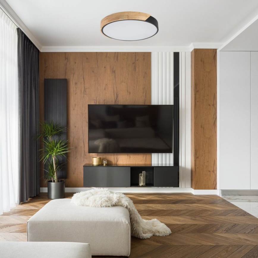 Rabalux - Φωτιστικό οροφής LED LED/42W/230V 3000/4000/6500K μαύρο/δρυς Ø 61 εκ.