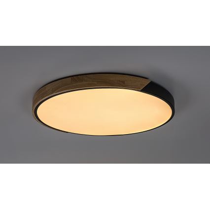 Rabalux - Φωτιστικό οροφής LED LED/42W/230V 3000/4000/6500K μαύρο/δρυς Ø 61 εκ.