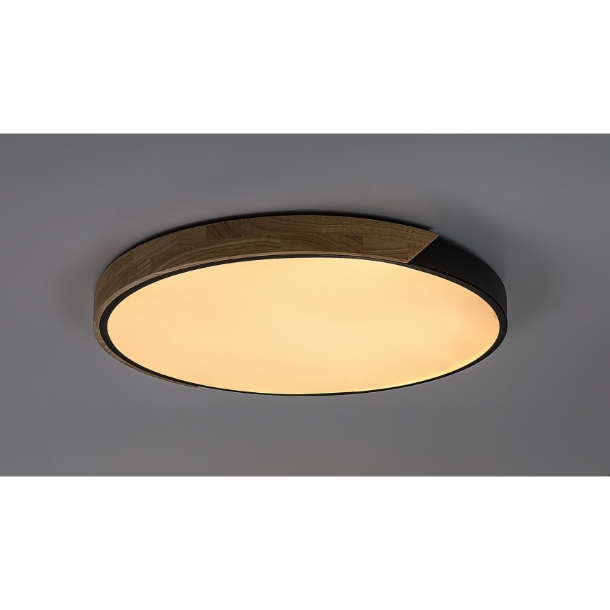 Rabalux - Φωτιστικό οροφής LED LED/42W/230V 3000/4000/6500K μαύρο/δρυς Ø 61 εκ.