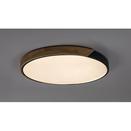 Rabalux - Φωτιστικό οροφής LED LED/42W/230V 3000/4000/6500K μαύρο/δρυς Ø 61 εκ.