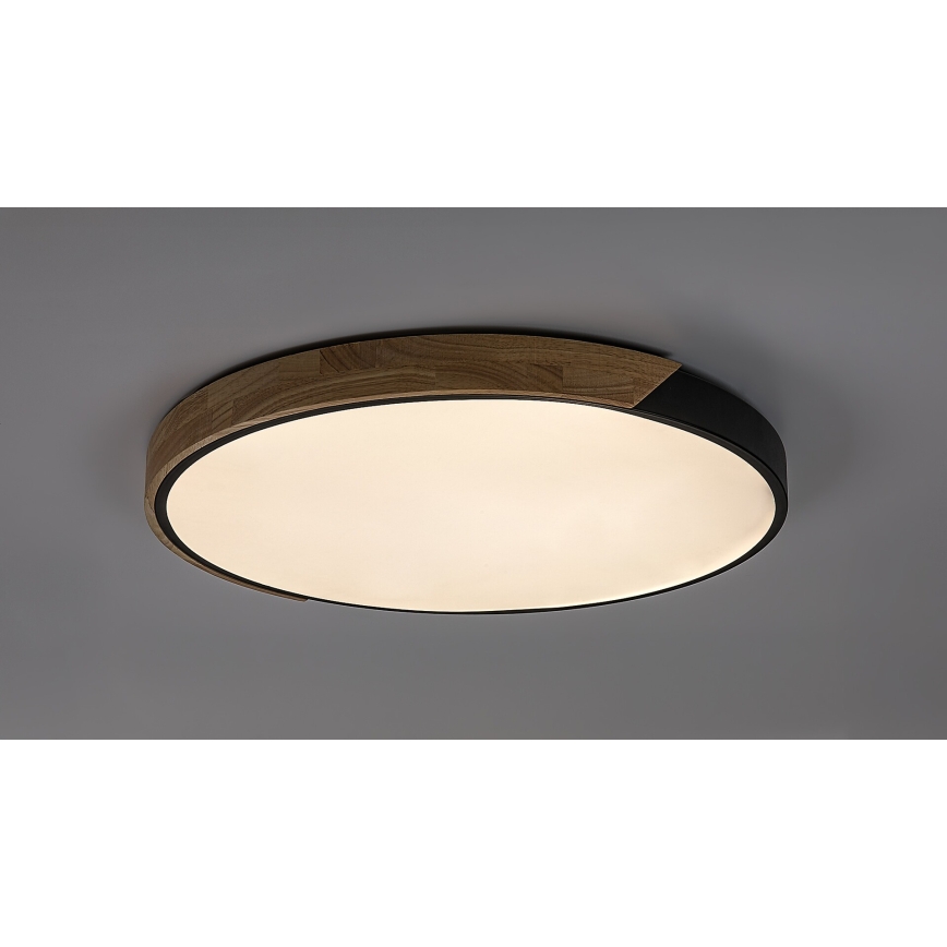 Rabalux - Φωτιστικό οροφής LED LED/42W/230V 3000/4000/6500K μαύρο/δρυς Ø 61 εκ.