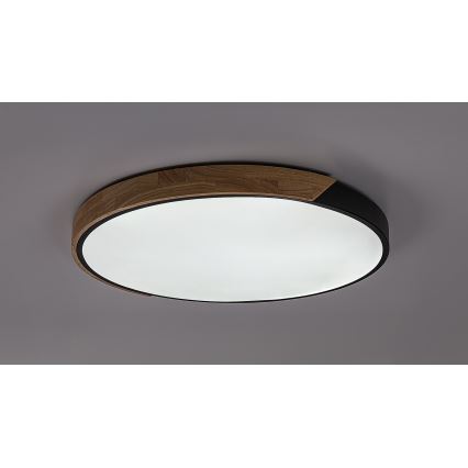 Rabalux - Φωτιστικό οροφής LED LED/42W/230V 3000/4000/6500K μαύρο/δρυς Ø 61 εκ.