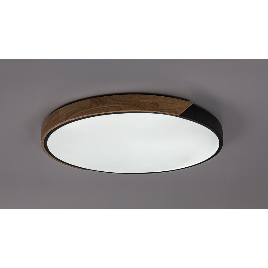 Rabalux - Φωτιστικό οροφής LED LED/42W/230V 3000/4000/6500K μαύρο/δρυς Ø 61 εκ.
