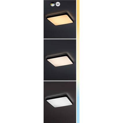 Rabalux - Φωτιστικό οροφής μπάνιου LED LED/24W/230V 3000/4000/6000K IP44 29x29 cm μαύρο